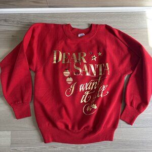 Vintage Ultra Sweats Christmas Sweatshirt Dear Santa I Want It All Light Up Sz M